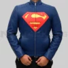 Superman 2025 Blue Leather Jacket-Front