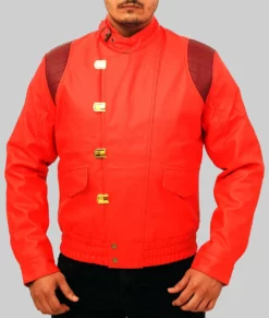 Akira Kaneda Red Leather Jacket-Front
