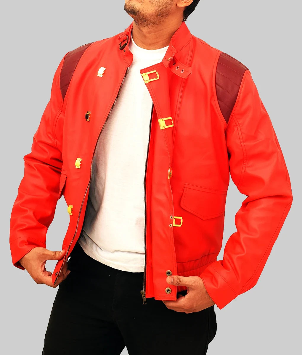 Akira Kaneda Red Leather Capsule Motorcycle Leather Jacket | NYC