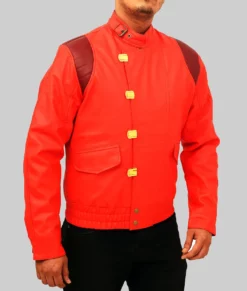 Akira Kaneda Red Leather Jacket-Side