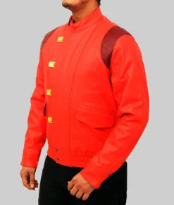 Akira Kaneda Red Leather Jacket-Side