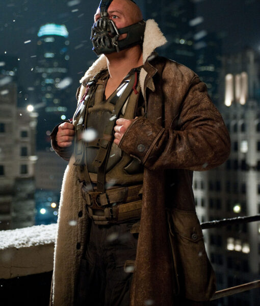 Bane Jacket Dark Knight Rises - Bane Fur Coat | Men's Leather Coat - Front View
