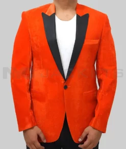 Kingsman Orange Jacket - Kingsman Cutfit | Men's Velvet Blazer-1