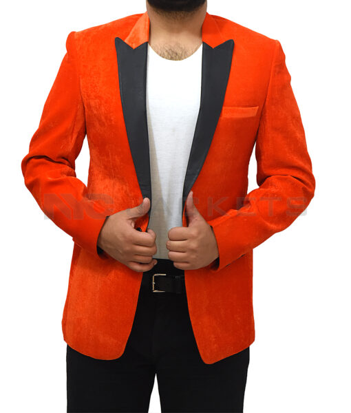 Kingsman's Taron Egerton Orange Tuxedo