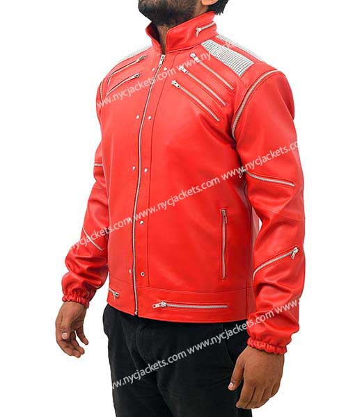 Michael Jackson Beat It Red Leather Jacket