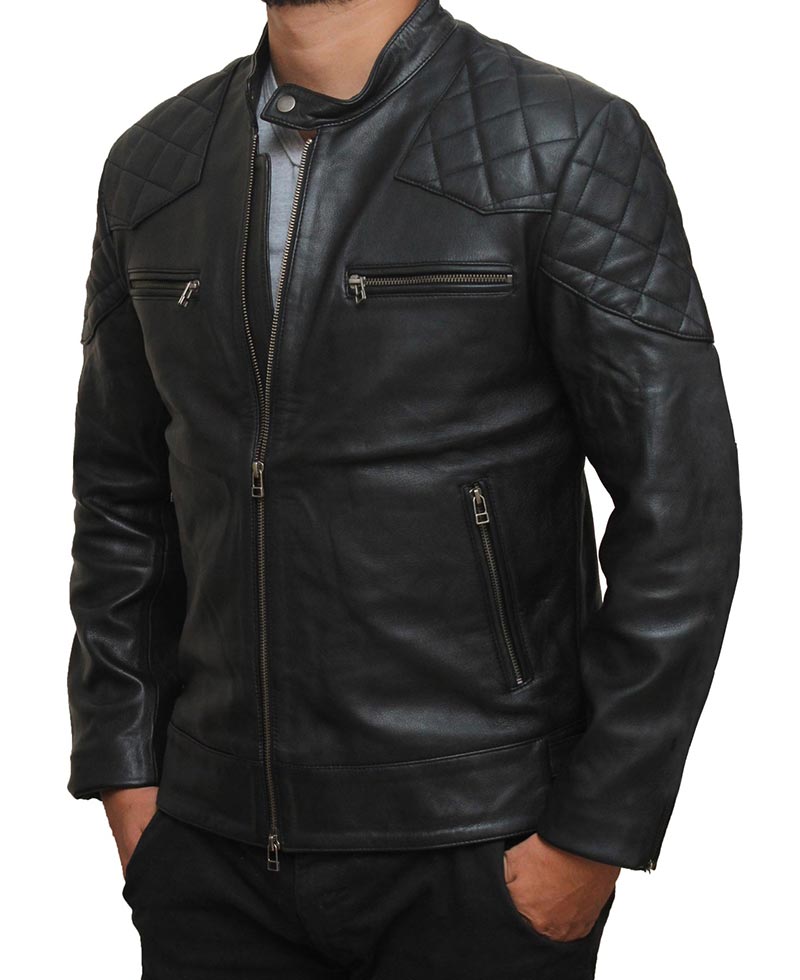 Stormwise Mens Fashion Beckham Style Leather Jacket