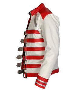 Freddie Mercury White and Red Concert Leather Jacket