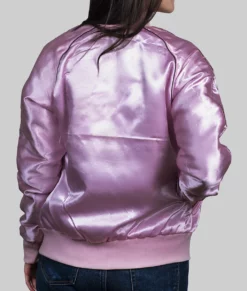 Grease Pink Satin Bomber Jacket-Back
