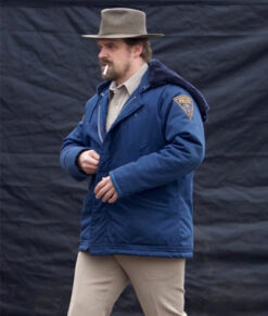 Stranger Things Jim Hopper Blue Shearling Hooded Jacket