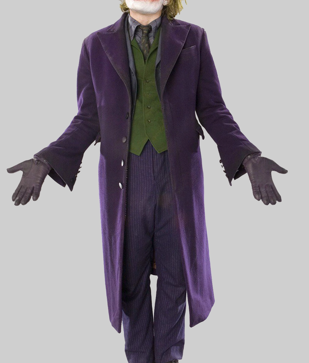 The Dark Knight Joker Coat Purple Heath Ledger Coat for Sale