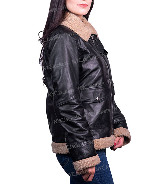 Lisa Black Aviator Jacket