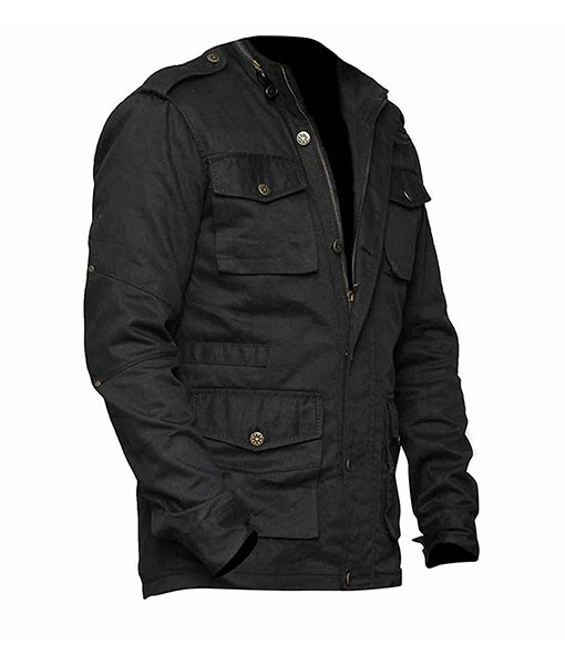 Mens Black Cotton Jacket Jon Bernthal Jacket