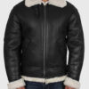 Connor Men's Black B-3 Bomber Leather Jacket