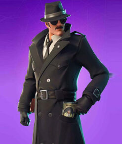 Fortnite Noir Skin Trench Wool Coat