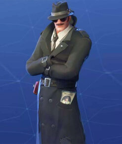 Fortnite Noir Skin Trench Wool Coat