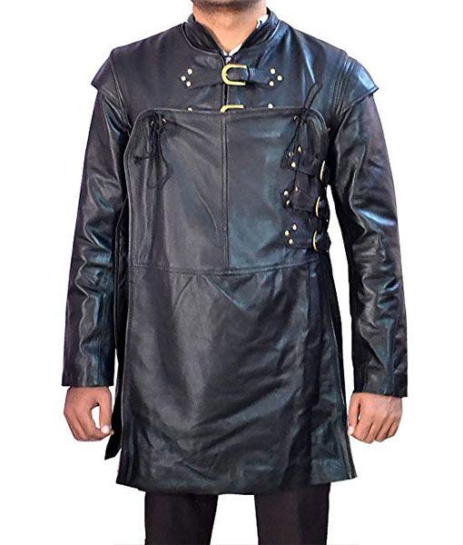 Jon Snow Game of Thrones Kit Harington Black Leather Costume Jacket