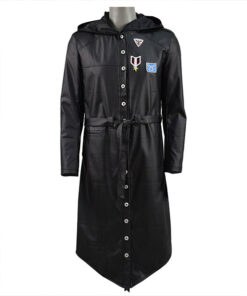 PUBG Leather Hooded Trench Coat