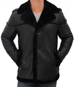 RUSSO Black Long Shearling Coat