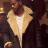 Superfly Trevor Jackson Brown Leather Shearling Coat