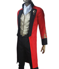 The Greatest Showman Hugh Jackman Red and Black Coat with Vest