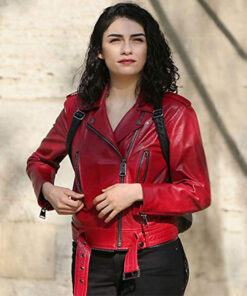 The Protector Zeynep Red Leather Jacket