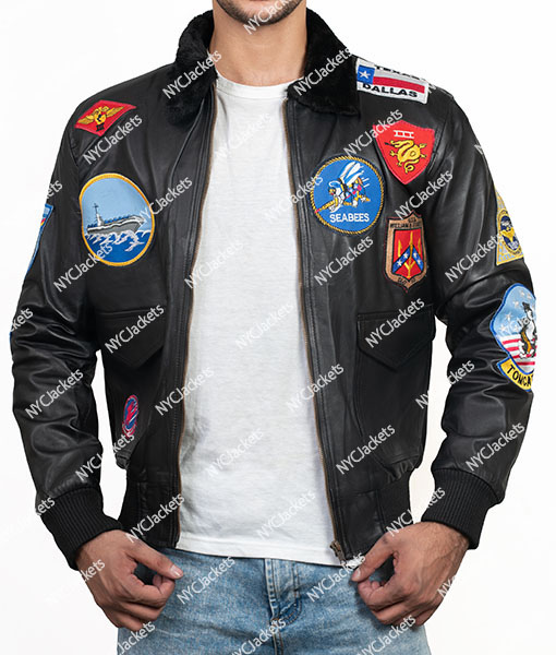 Men Celebrity Tom Cruise Designer Top Gun Brown Motorbike Leather Jacket XS-3XL 