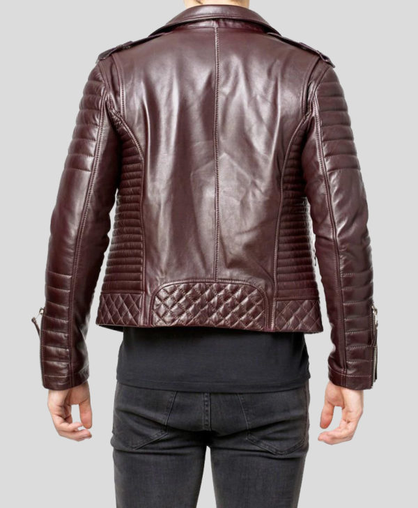 Men's Brown Quilted Leather Jacket