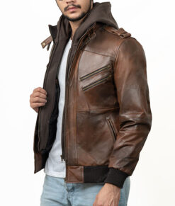 Chiristian Brown Aviator Jacket