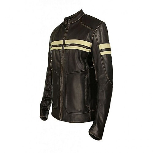 Dark Brown Café Racer Leather Jacket