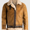 Zenith Mens Brown B3 Bomber Leather Jacket - Brown B3 Bomber Leather Jacket ffor Mens - Front Side