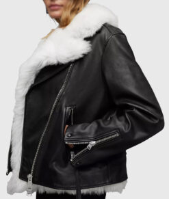 Paxley Womens Black B3 Bomber Leather Jacket