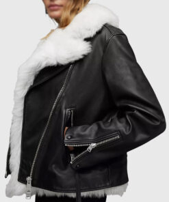 Paxley Womens Black B3 Bomber Leather Jacket