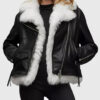 Paxley Womens Black B3 Bomber Leather Jacket