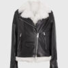 Paxley Womens Black B3 Bomber Leather Jacket