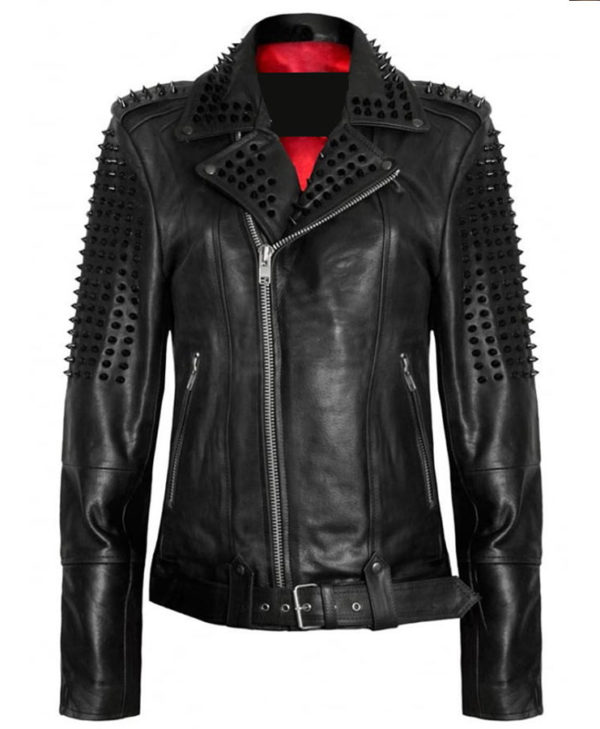 Black Spikes Leather Jacket