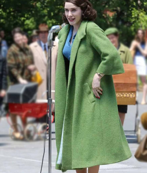 Rachel Brosnahan The Marvelous Mrs. Maisel Green Coat