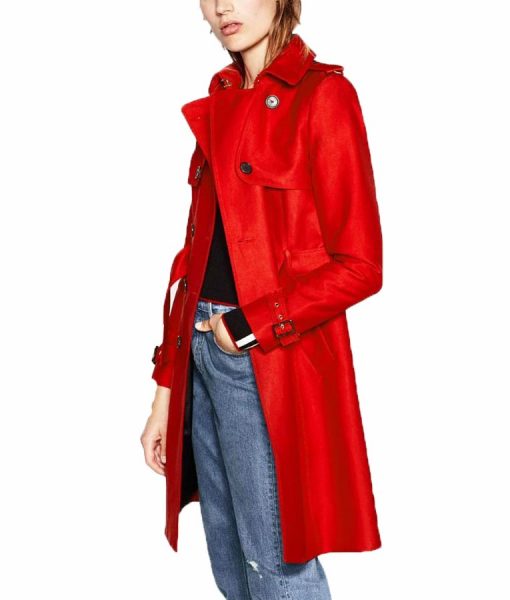 Polly Cooper Red Double Breasted Coat