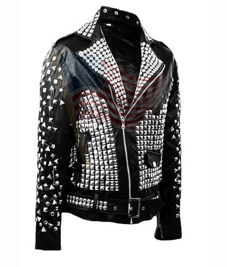Studded Punk Biker Leather Jacket