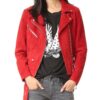 Emma Swan Suede Leather Red Biker Jacket