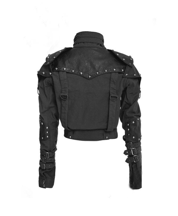 Womens Black Military Cropped Jacket