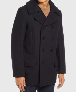 Damian Lewis Bobby Axelrod Peacoat - Right Side View