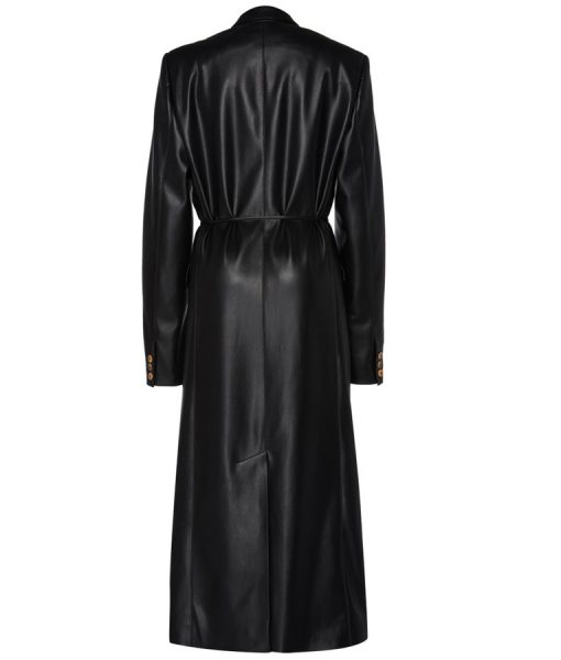 Dynasty S03 Ep16 Elizabeth Gillies Black Leather Coat