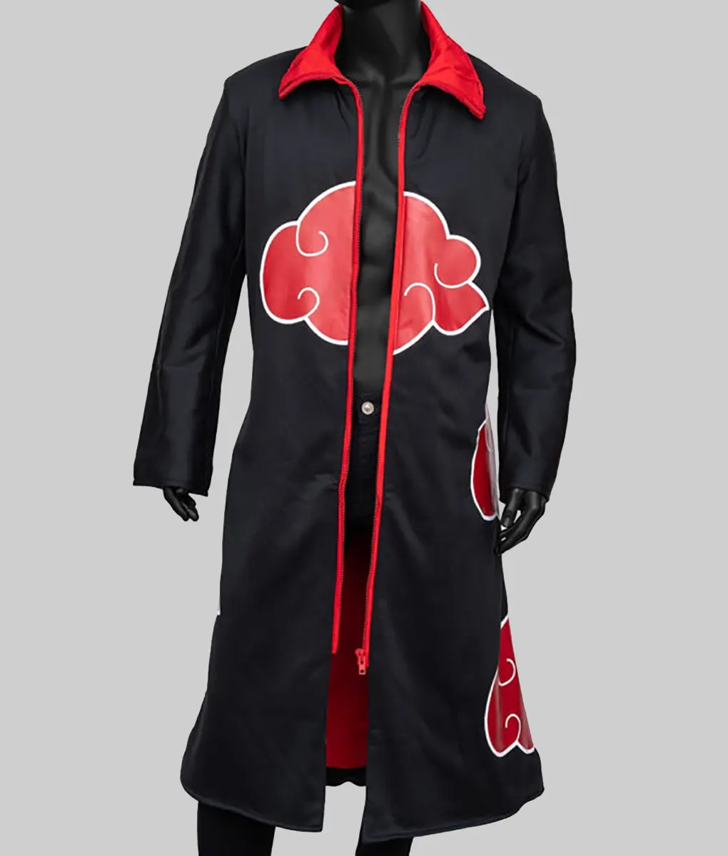Itachi Uchiha Black Naruto Coat-Front