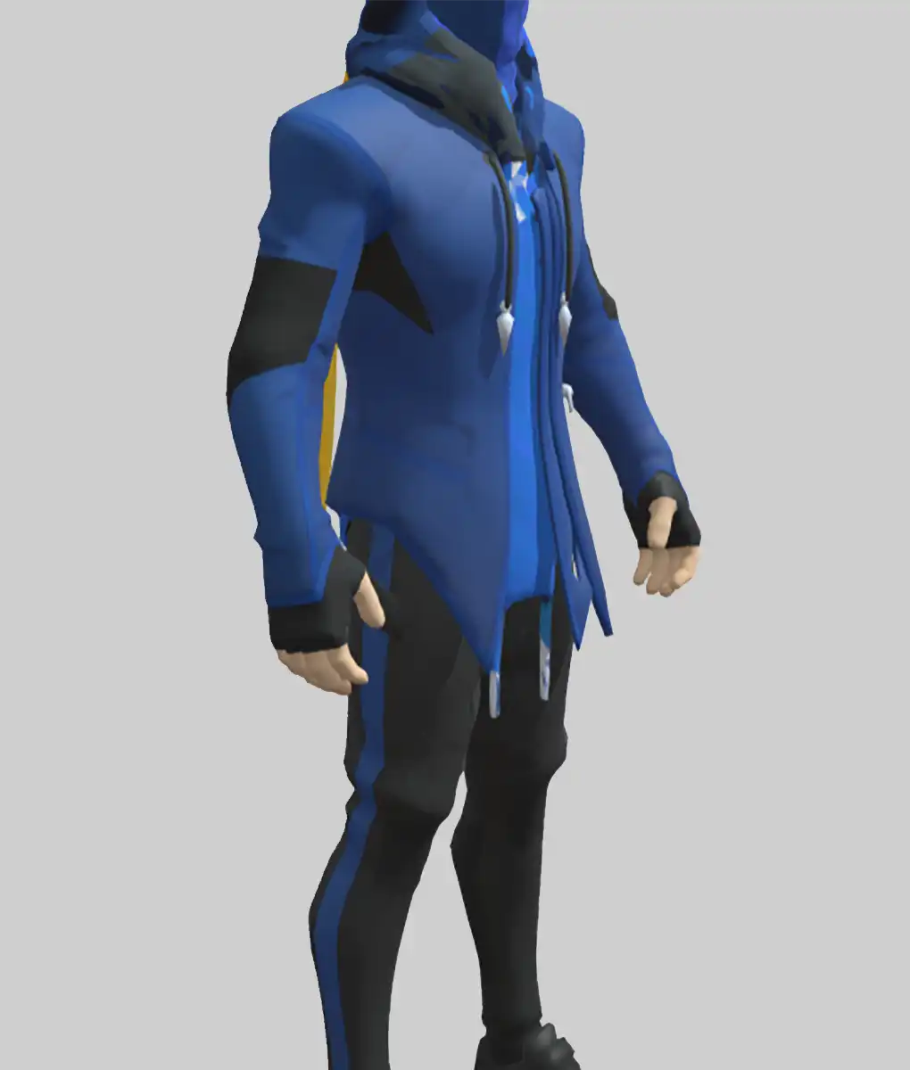 Ninja Blue Fortnite Jacket-Side View