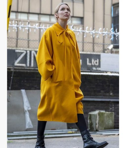 Villanelle Yellow Killing Eve Coat | Jodie Comer Coat with Free