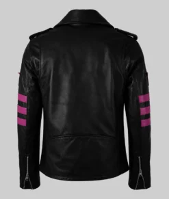Bret Black Leather Biker Jacket-Back