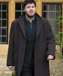 Tom Burke C.B. Strike Coat - Brown Tweed Overcoat | Men's Wool Coat