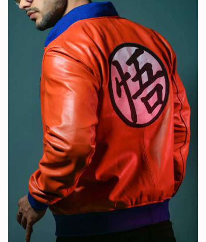 Goku Dragon Ball Leather Jacket Orange Jacket with Free Shipping