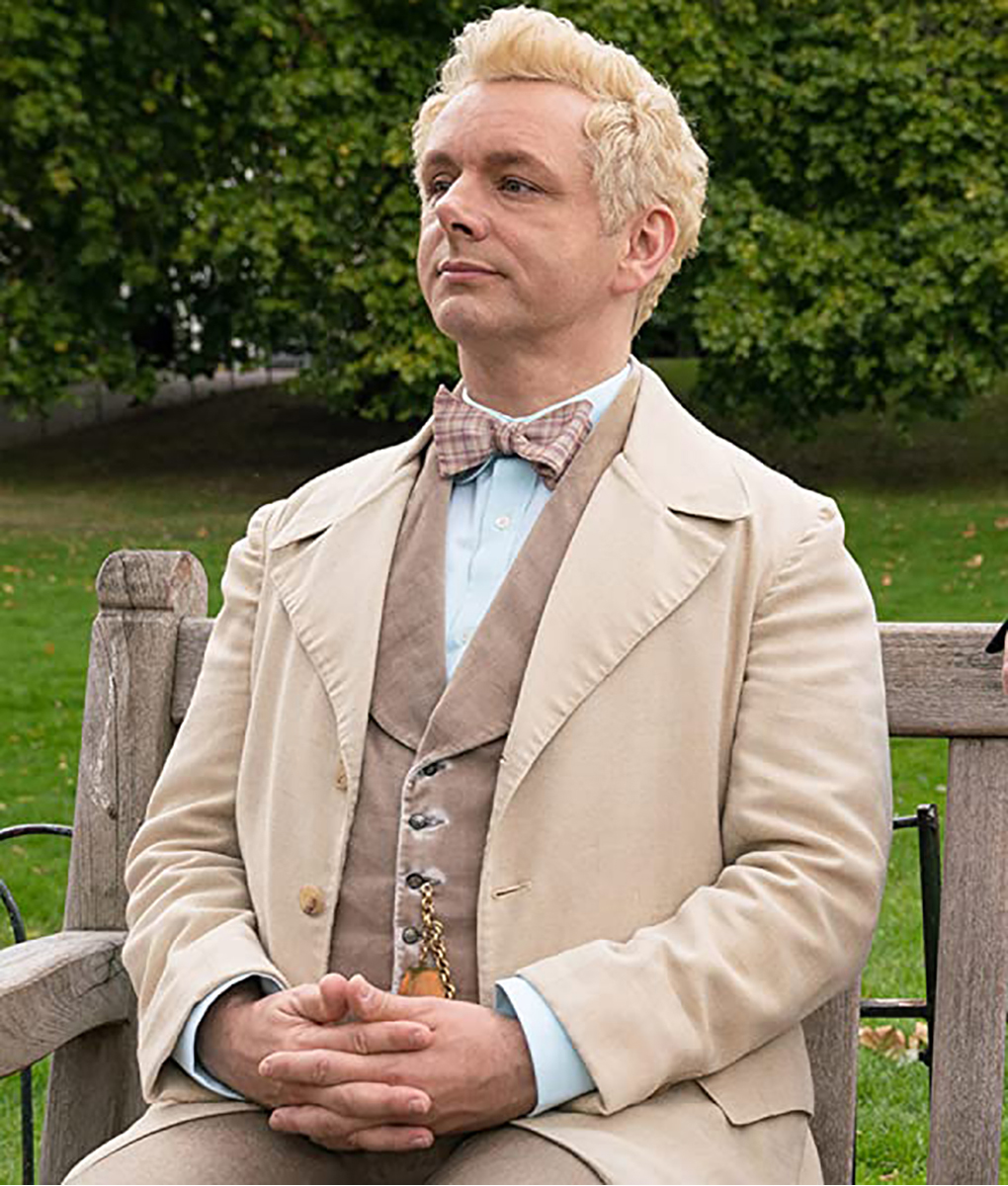 Good Omens Aziraphale Beige Cotton Trench Coat | NYC Jackets