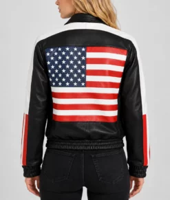 Selena Gomez USA American Flag Jacket-Back